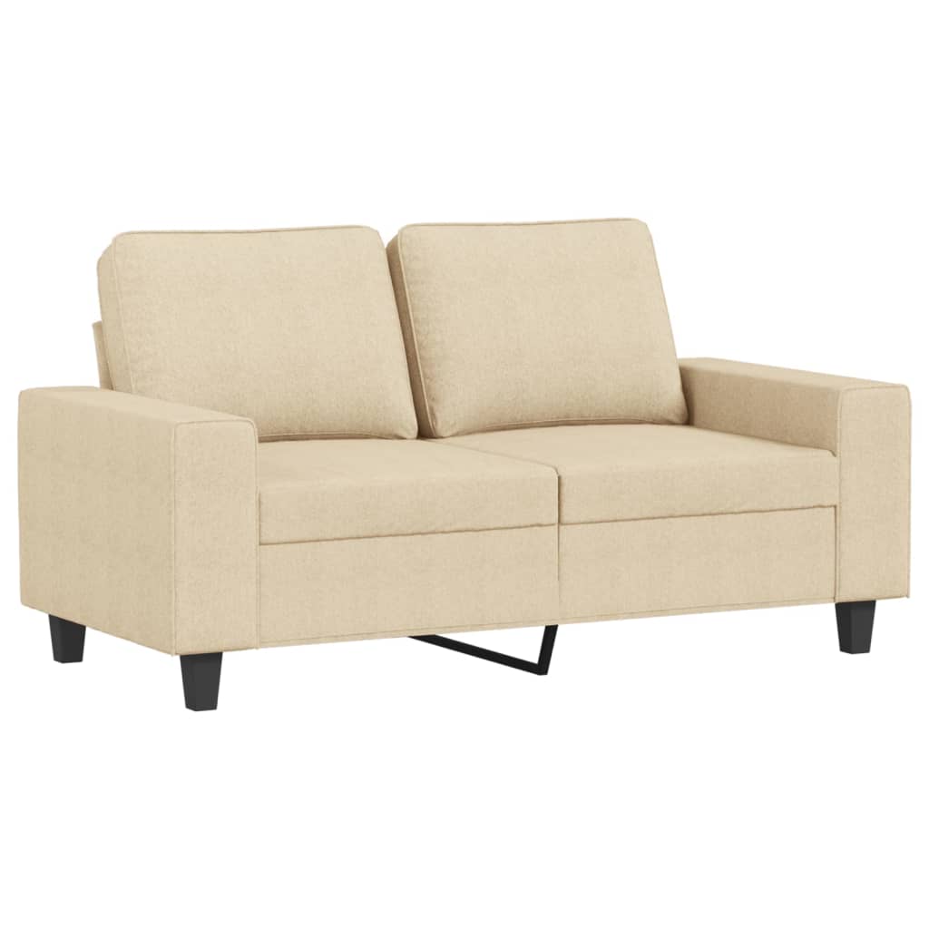 vidaXL 3-delige Loungeset stof crèmekleurig