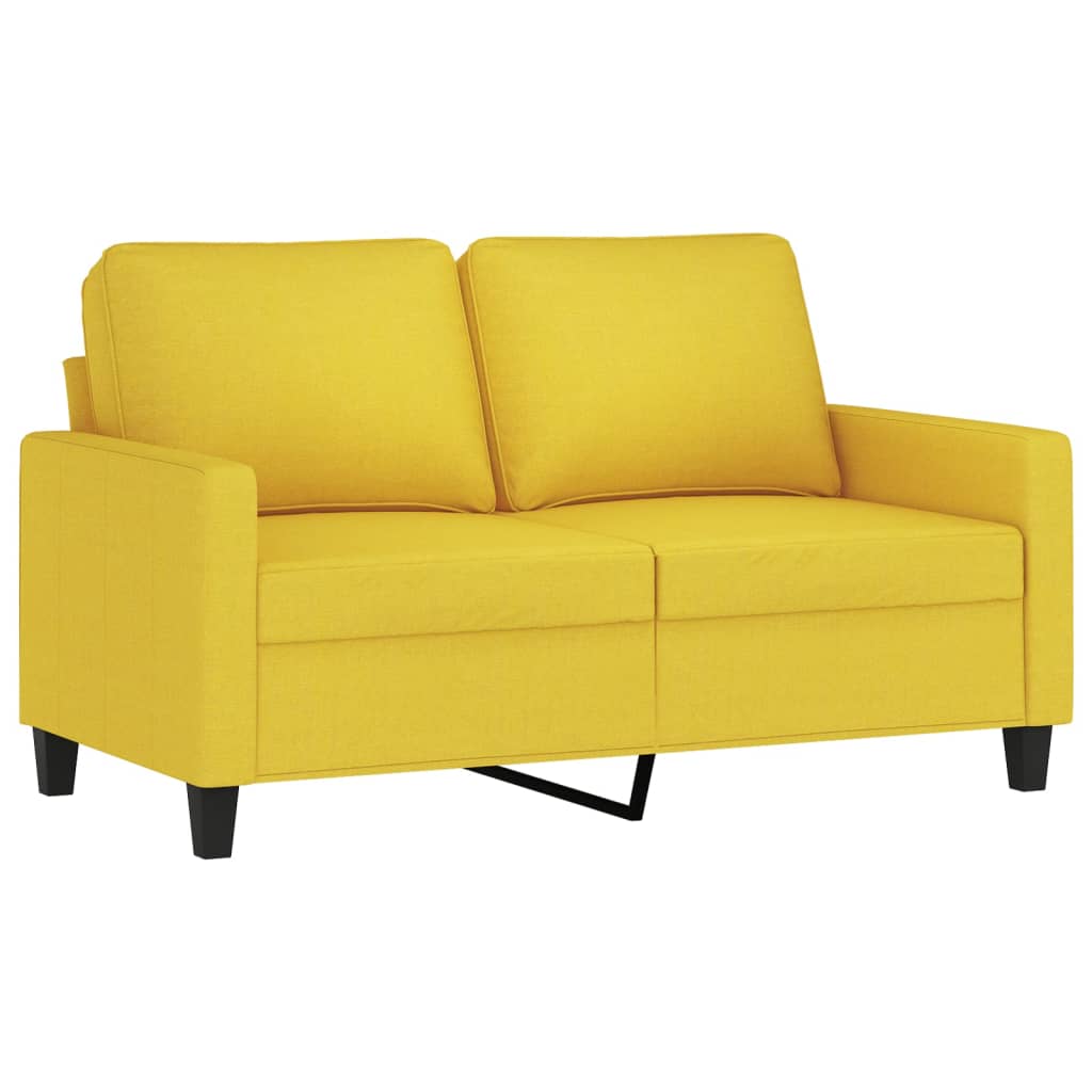 vidaXL 3-delige Loungeset met kussens stof lichtgeel
