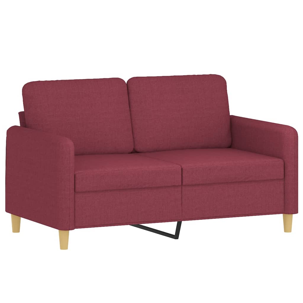 vidaXL 3-delige Loungeset met kussens stof wijnrood
