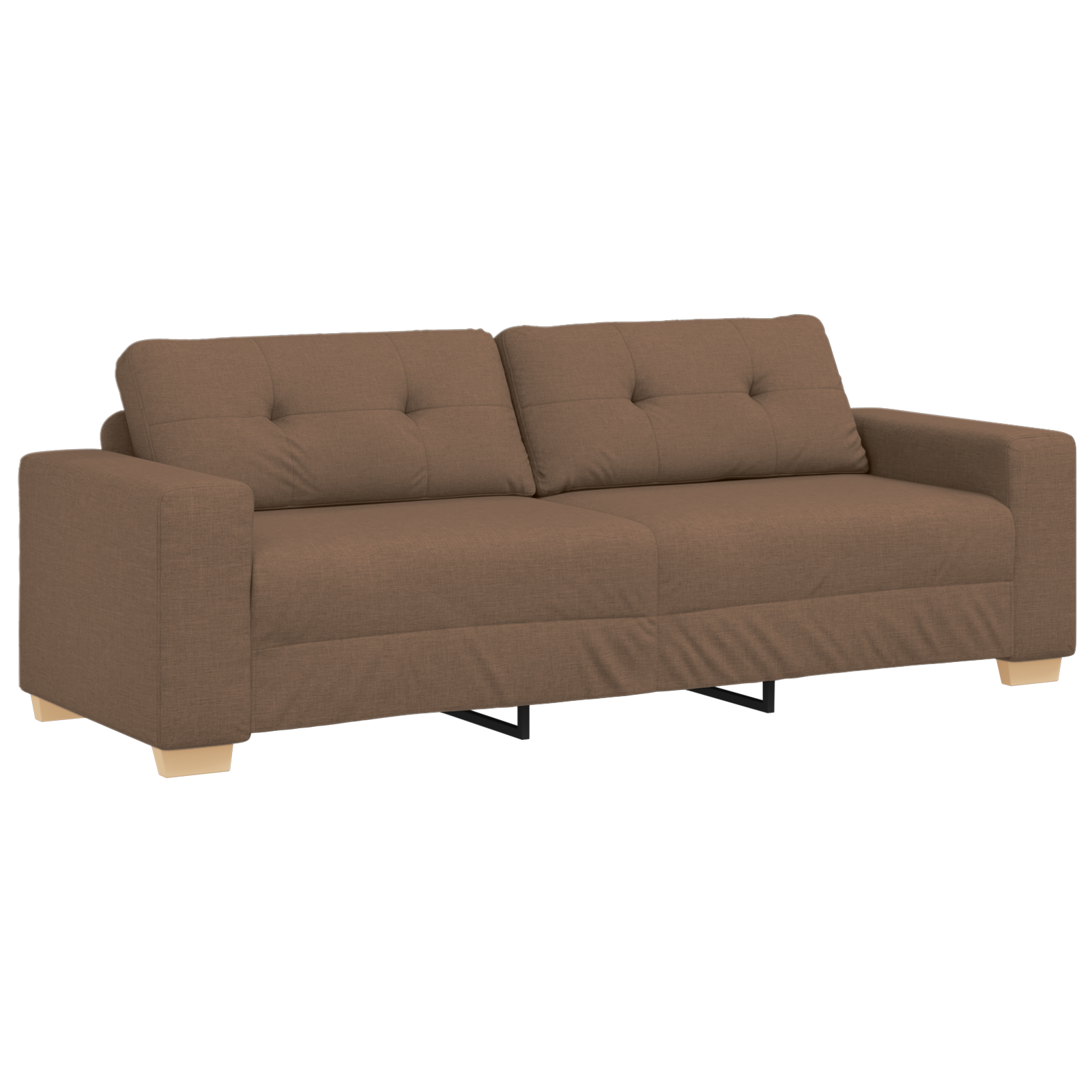 vidaXL 3-delige Sofaset met Kussens - Bruin Stof