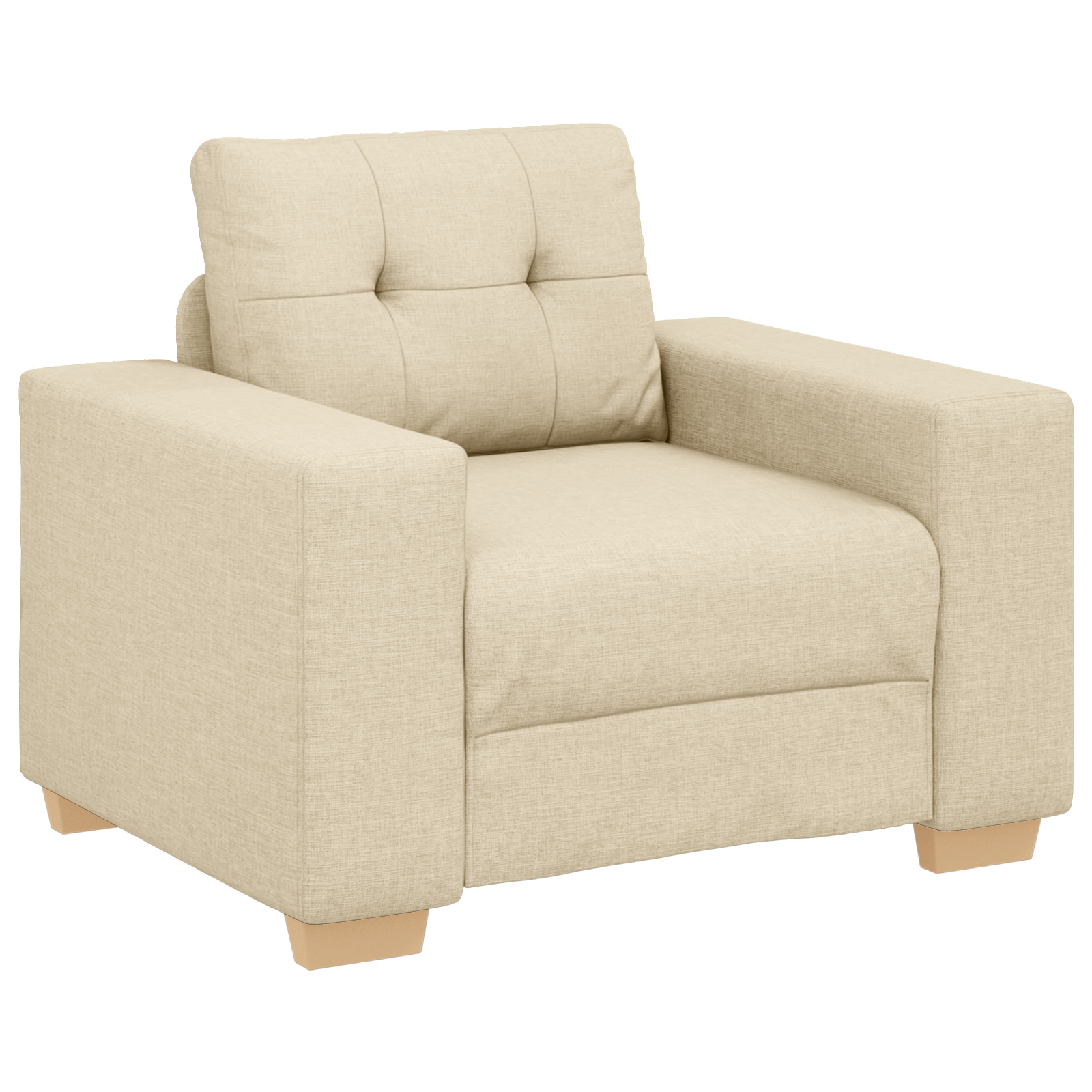 vidaXL 3-delige ligbedset met kussens in crème stof