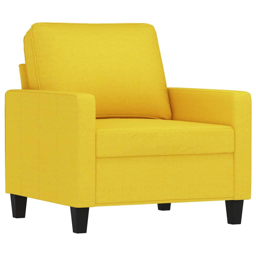 vidaXL 4-delige Loungeset met kussens stof lichtgeel