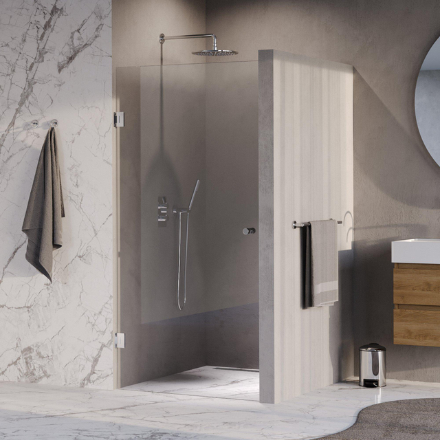 Brauer Void Carving Nisdeur - 90x200cm - draaideur - glascoating - omkeerbaar - helder glas - Chroom GS-VOCN1H90200CE