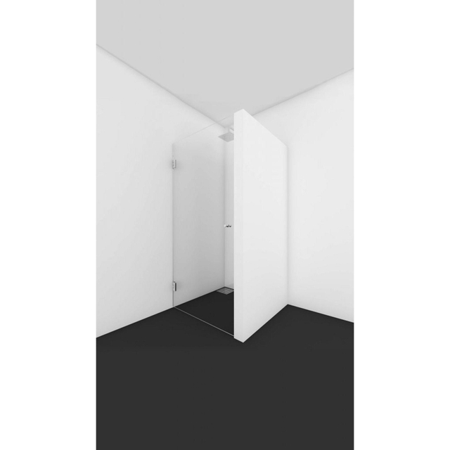 Van Rijn Products ST01 Nisdeur - 90x200cm - helder Clearglas - dikte 8mm - zwart ST0110090ZW