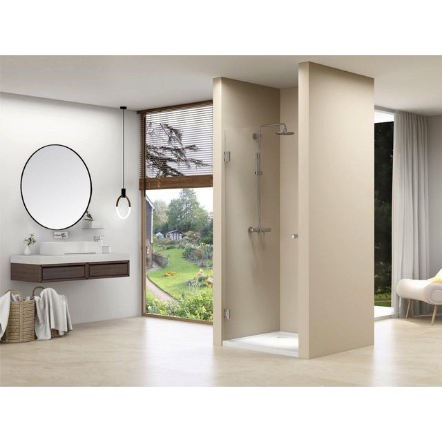 Van Rijn Products ST01 Nisdeur met 8mm helder Clearglas 198.8x99.4cm voor nis Chroom ST01100100