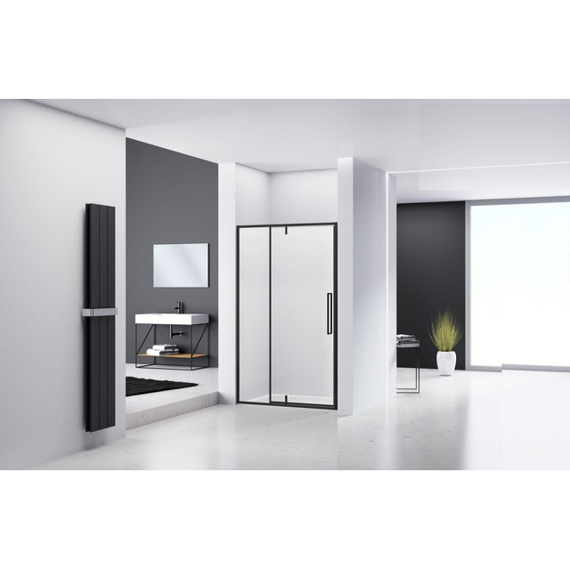 Van Rijn Products ST04 Nisdeur - 120x200cm - helder glas - dikte 6mm - zwart ST04300120KP