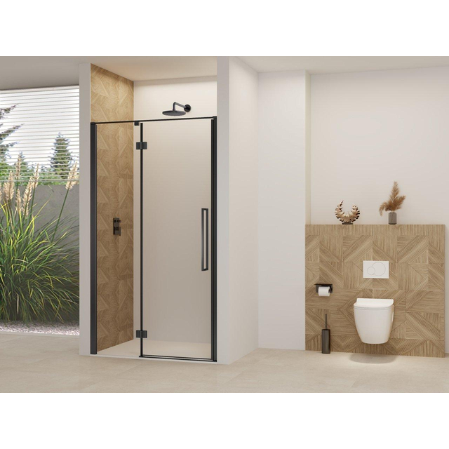 Van Rijn Products ST07 Deur vast deel - 108x200cm - helder glas - stabilisatiestang - Zwart ST07300110HEZW