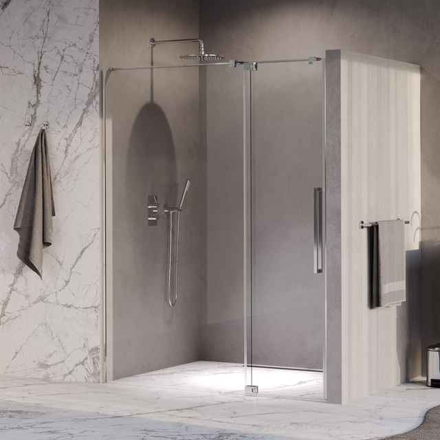 Brauer Stellar Nisdeur - 2-delig - 140x200cm - draaideur - glascoating - omkeerbaar - helder glas - Geborsteld RVS PVD GS-SRN1H140200CE