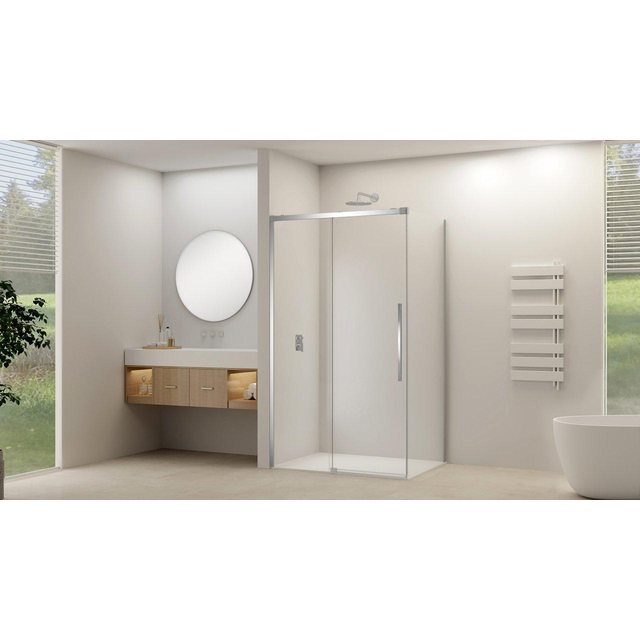 Van Rijn Products ST09 Schuifdeur tbv hoekcabine - 120x200cm - helder glas - soft-close - Chroom ST09350120HECH
