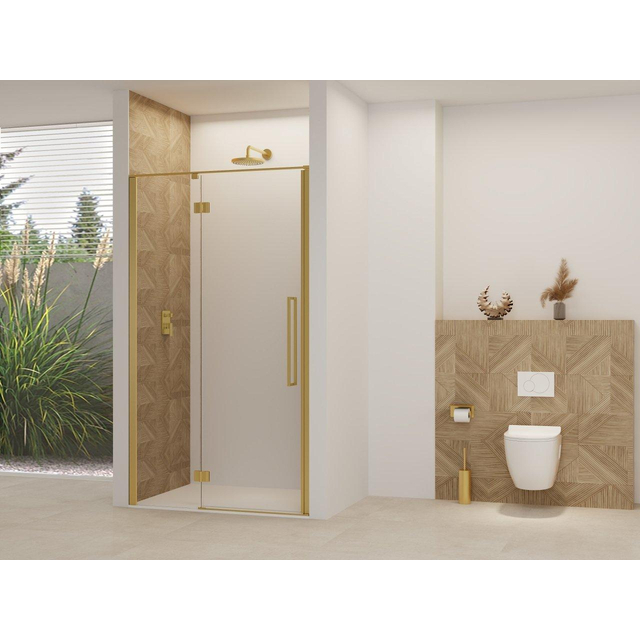 Van Rijn Products ST07 Deur vast deel - 88x200cm - helder glas - stabilisatiestang - Messing Geborsteld ST0730090HESB