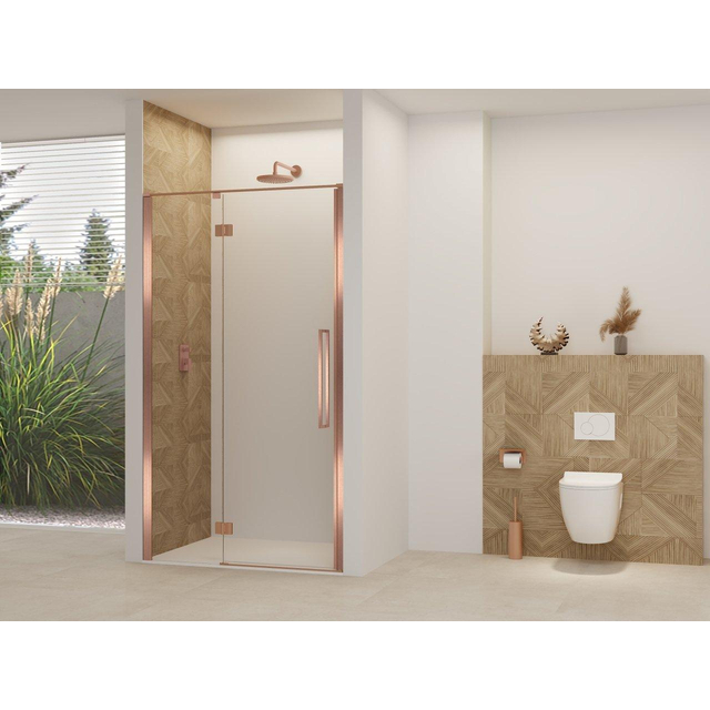 Van Rijn Products ST07 Deur vast deel - 88x200cm - helder glas - stabilisatiestang - Koper Geborsteld ST0730090HESC