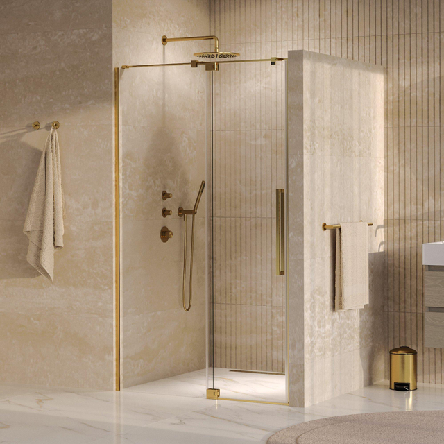 Brauer Stellar Nisdeur - 2-delig - 100x200cm - draaideur - glascoating - omkeerbaar - helder glas - Chroom GS-SRN1H100200GG