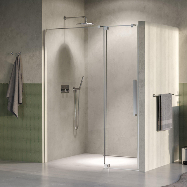 Brauer Stellar Nisdeur - 2-delig - 140x200cm - draaideur - glascoating - omkeerbaar - helder glas - mat zwart GS-SRN1H140200NG