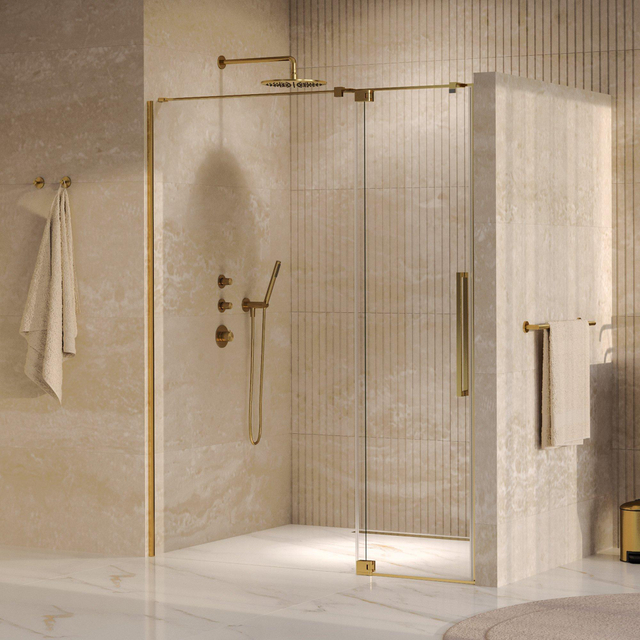 Brauer Stellar Nisdeur - 2-delig - 160x200cm - draaideur - glascoating - omkeerbaar - helder glas - Chroom GS-SRN1H160200GG