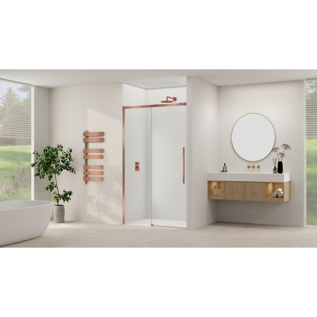 Van Rijn Products ST09 Schuifdeur vast deel - 117.5x200cm - helder glas - soft-close - incl. Koper Geborsteld ST09300120HESC
