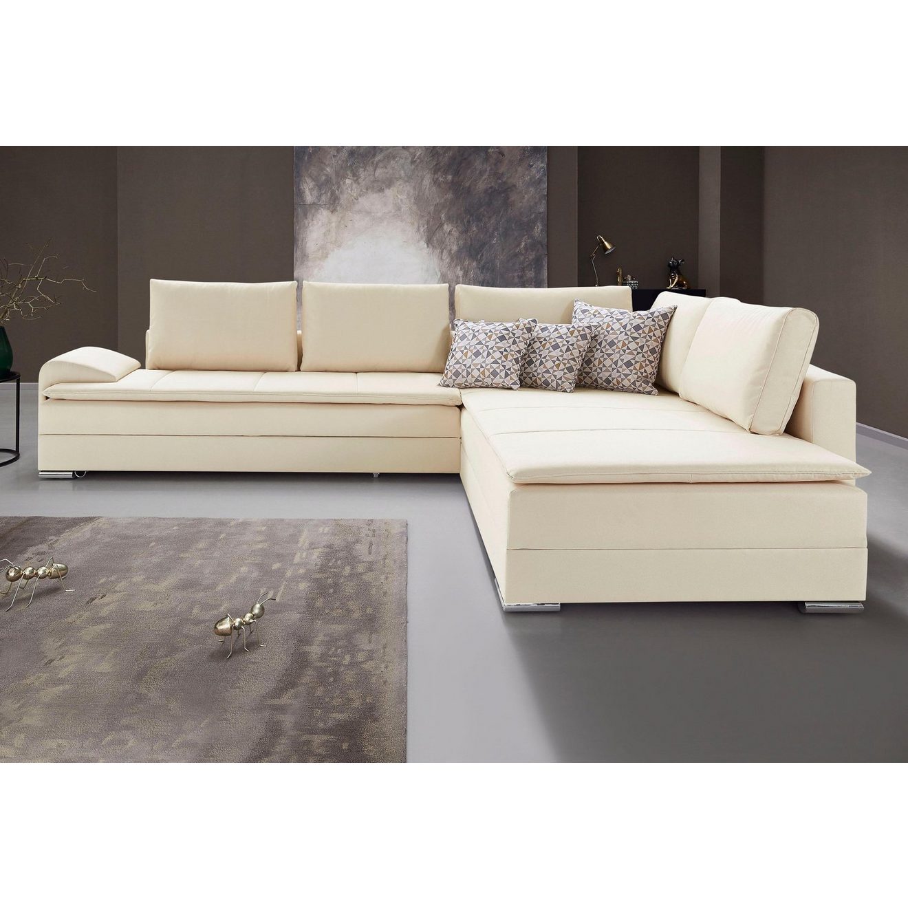 INOSIGN Hoekbank Boxspringbed Night & Day L-vorm met permanente slaapfunctie met armleuning