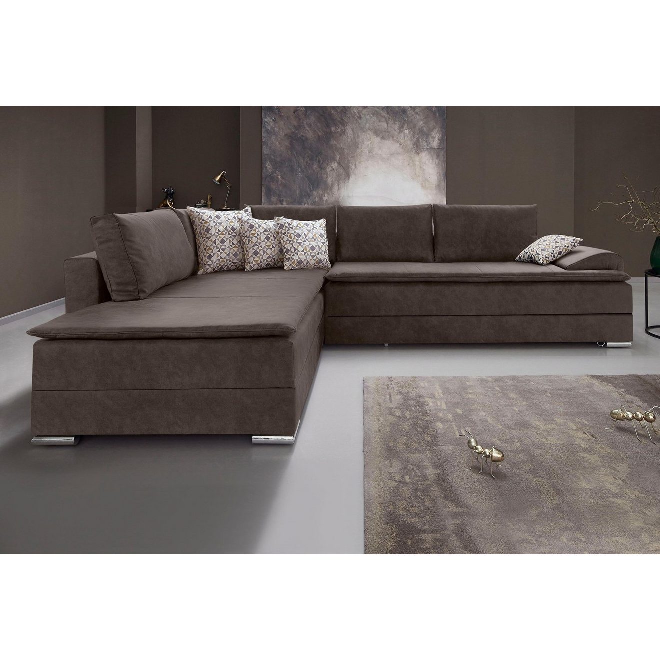 INOSIGN Hoekbank Boxspringbed Night & Day L-vorm met permanente slaapfunctie met armleuning