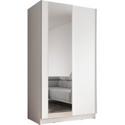 Meubella Kledingkast Salta - Wit - 100 cm - Met spiegel