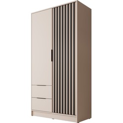 Meubella Kledingkast Nairobi - Beige - Zwart - 105 cm
