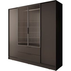 Meubella Kledingkast Knox - Zwart - 206 cm