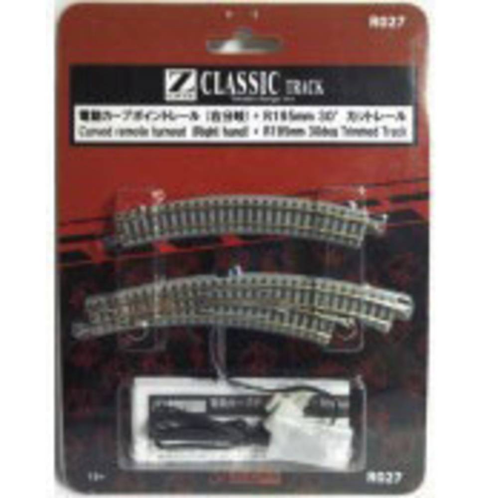 Rokuhan Z  rails (met ballastbed) 7297027 Gebogen wissel, Elektrisch, Rechts 30 ° 195 mm, 220 mm 1 stuk(s)