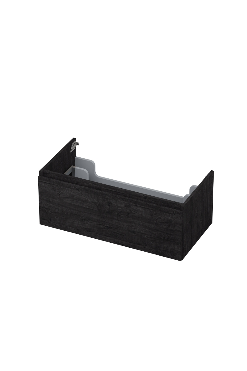 INK Onderkast  1 lade greeploos met houten keerlijst 90 cm x 45 cm x 35 cm Houtskool eiken 1257538