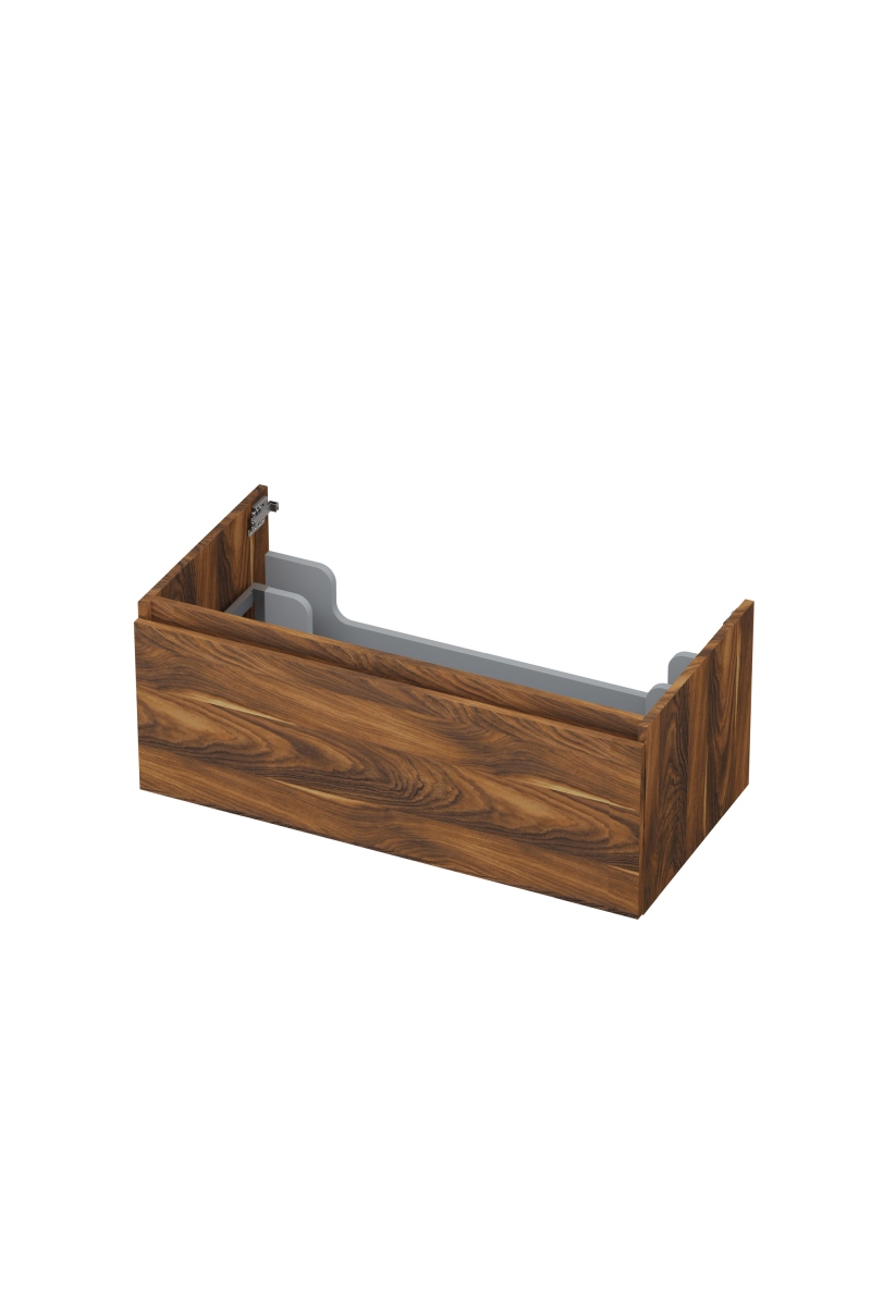 INK Onderkast  1 lade greeploos met houten keerlijst 90 cm x 45 cm x 35 cm Noten 1257537