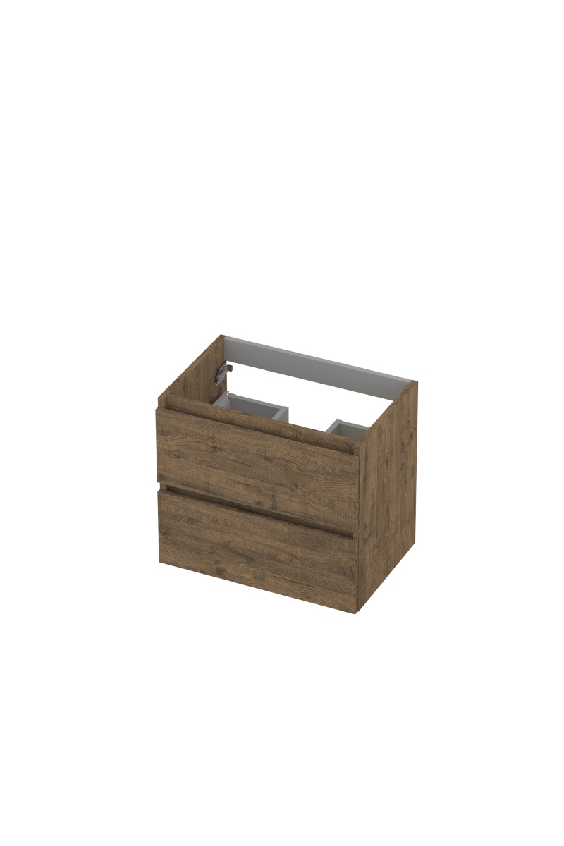 INK Onderkast  2 laden greeploos met houten keerlijst 60 cm x 40 cm x 52 cm Naturel eiken 1257003