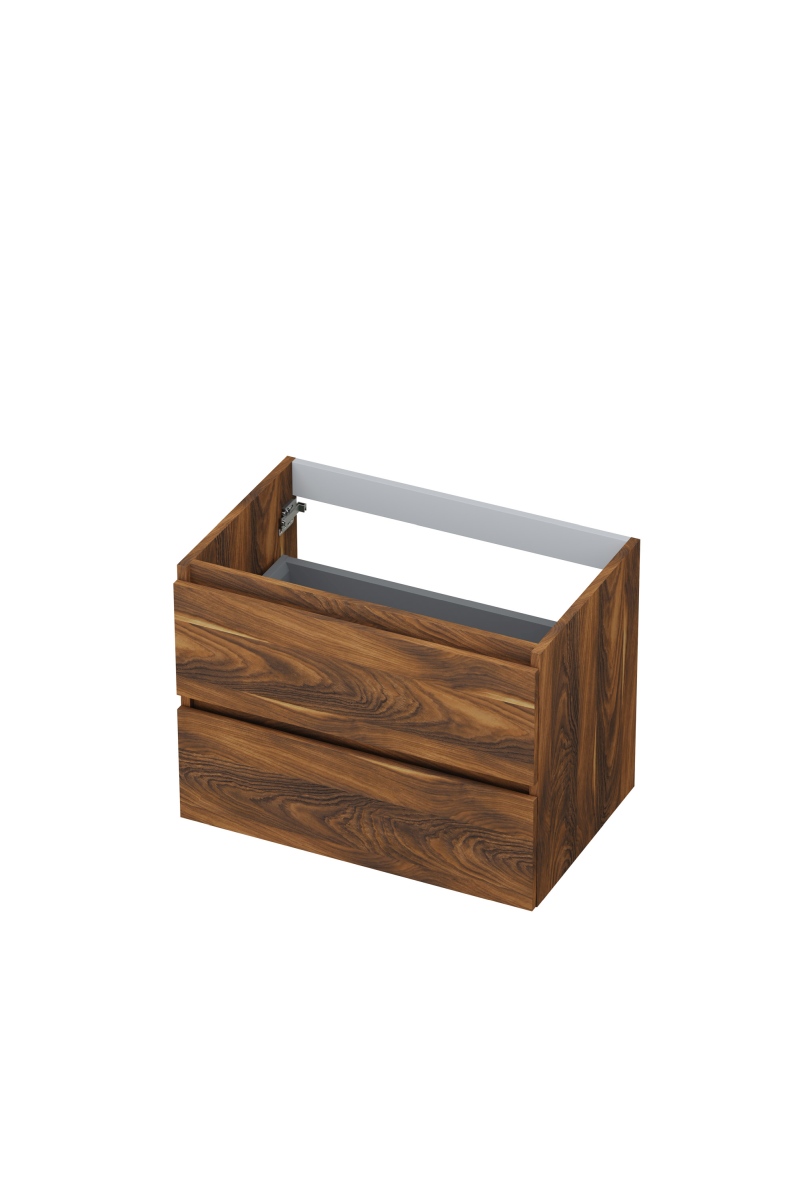 INK Onderkast  2 laden greeploos met houten keerlijst 70 cm x 45 cm x 52 cm Noten 1257117