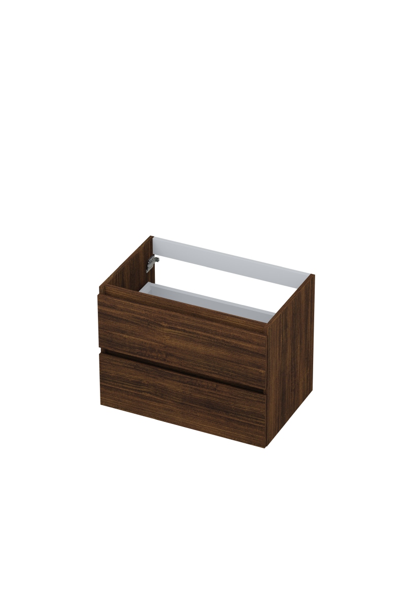 INK Onderkast  2 laden greeploos met houten keerlijst 70 cm x 45 cm x 52 cm Koper eiken 1257120