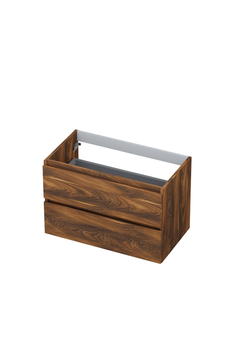 INK Onderkast  2 laden greeploos met houten keerlijst 80 cm x 45 cm x 52 cm Noten 1257127