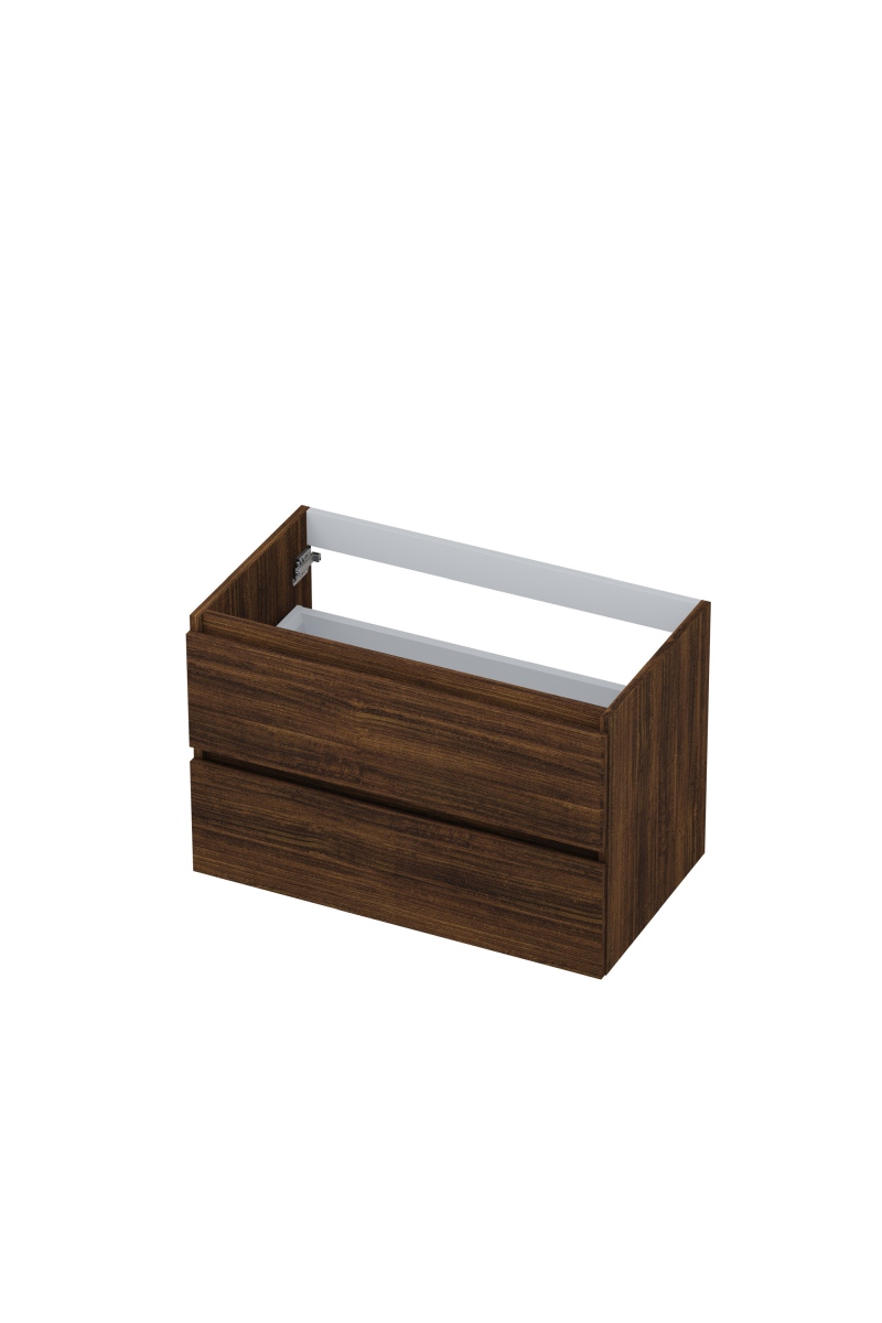 INK Onderkast  2 laden greeploos met houten keerlijst 80 cm x 45 cm x 52 cm Koper eiken 1257130