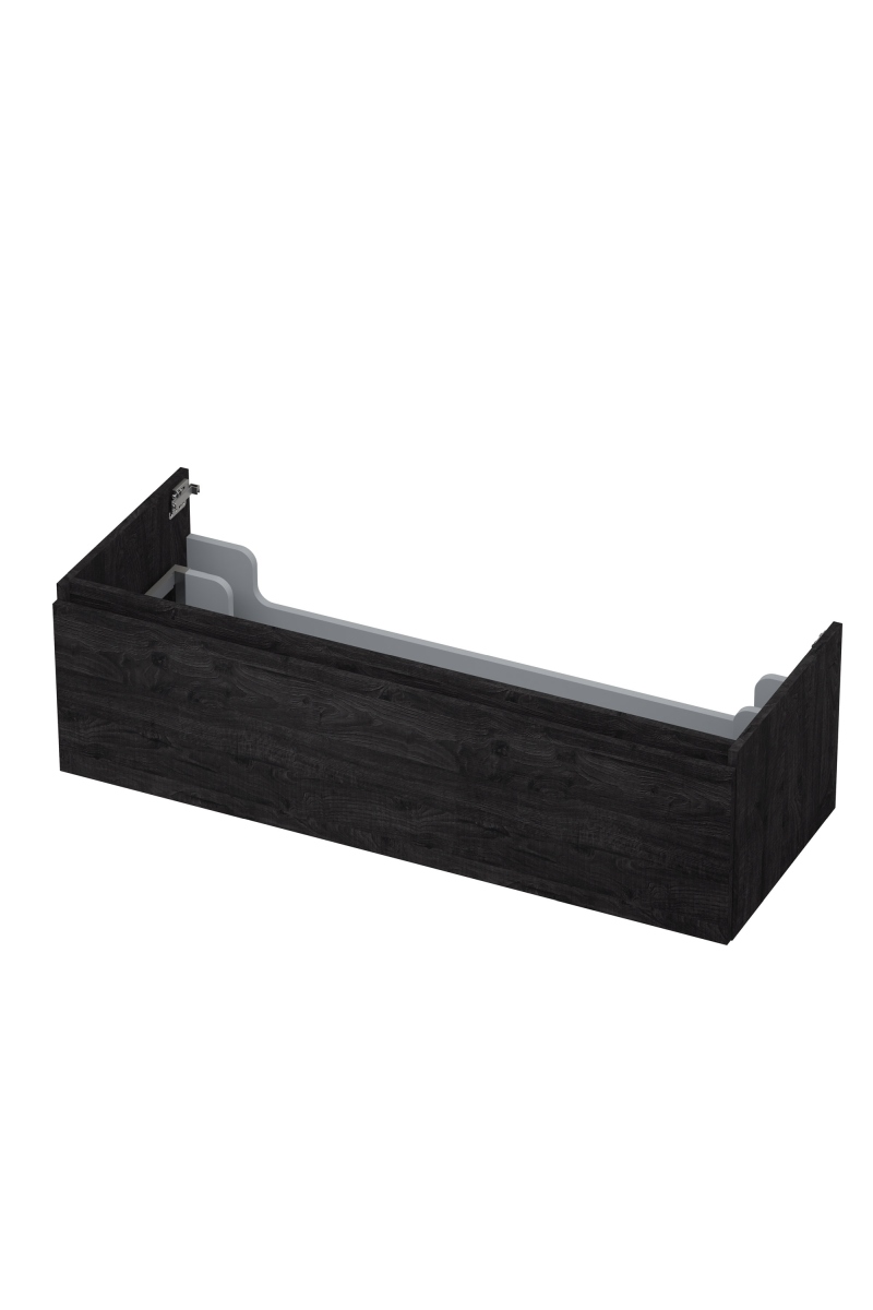 INK Onderkast  1 lade greeploos met houten keerlijst 120 cm x 45 cm x 35 cm Houtskool eiken 1257558