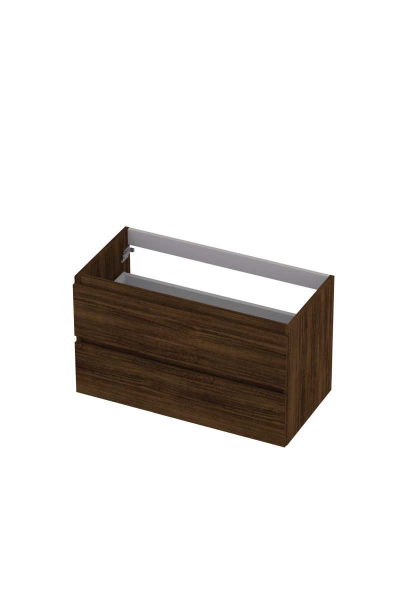 INK Onderkast  2 laden greeploos met houten keerlijst 90 cm x 45 cm x 52 cm Koper eiken 1257140