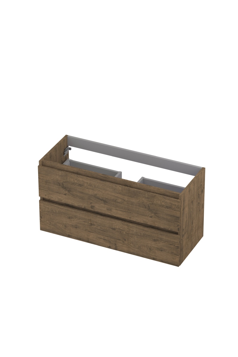 INK Onderkast  2 laden greeploos met houten keerlijst 100 cm x 40 cm x 52 cm Naturel eiken 1257023