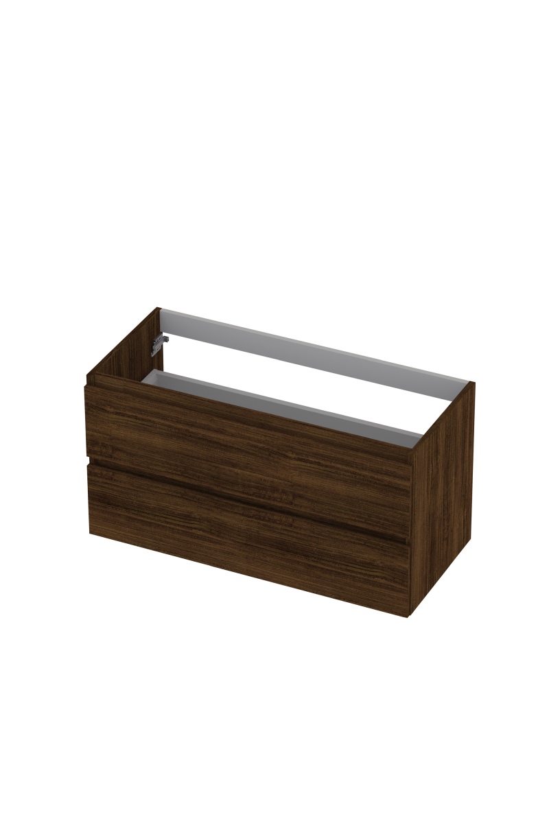 INK Onderkast  2 laden greeploos met houten keerlijst 100 cm x 45 cm x 52 cm Koper eiken 1257150