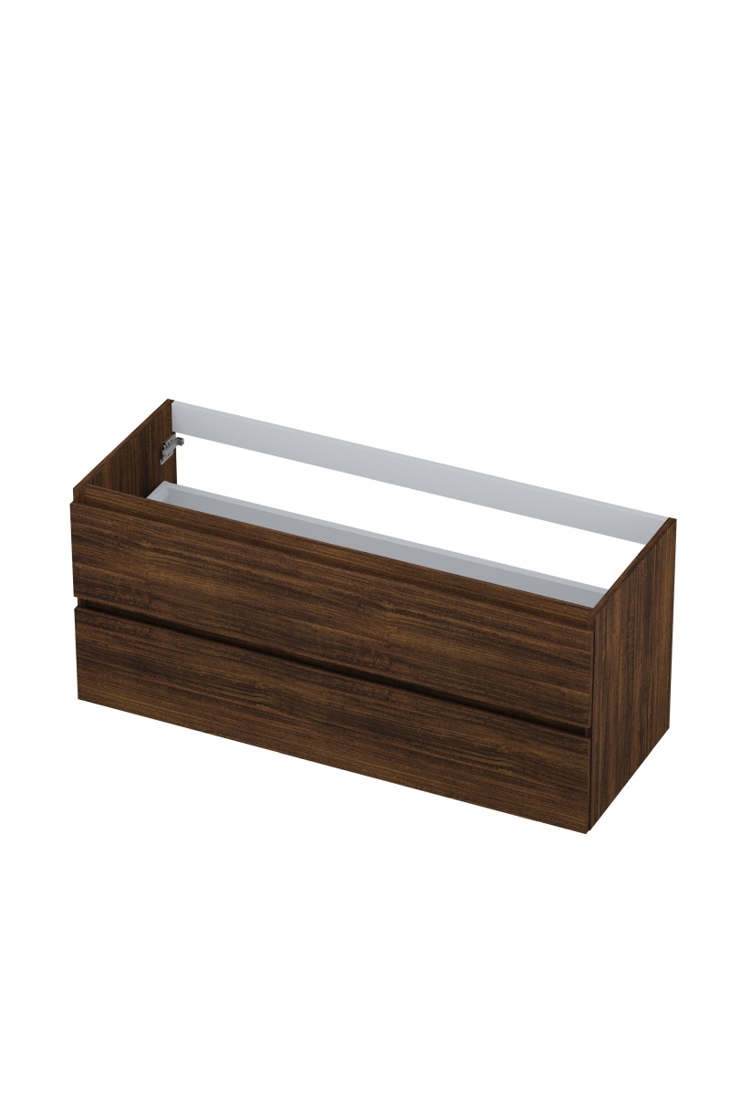 INK Onderkast  2 laden greeploos met houten keerlijst 120 cm x 45 cm x 52 cm Koper eiken 1257160
