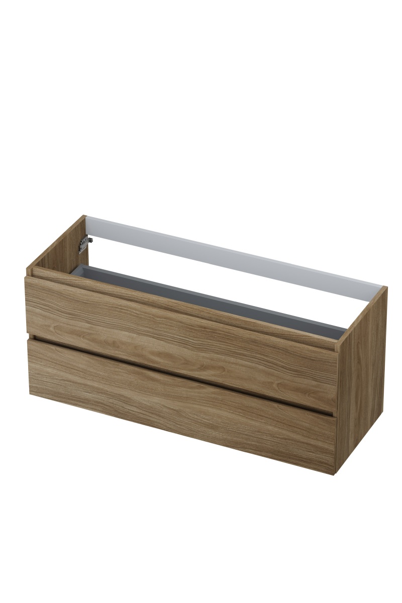 INK Onderkast  2 laden greeploos met houten keerlijst 120 cm x 45 cm x 52 cm Zuiver eiken 1257154