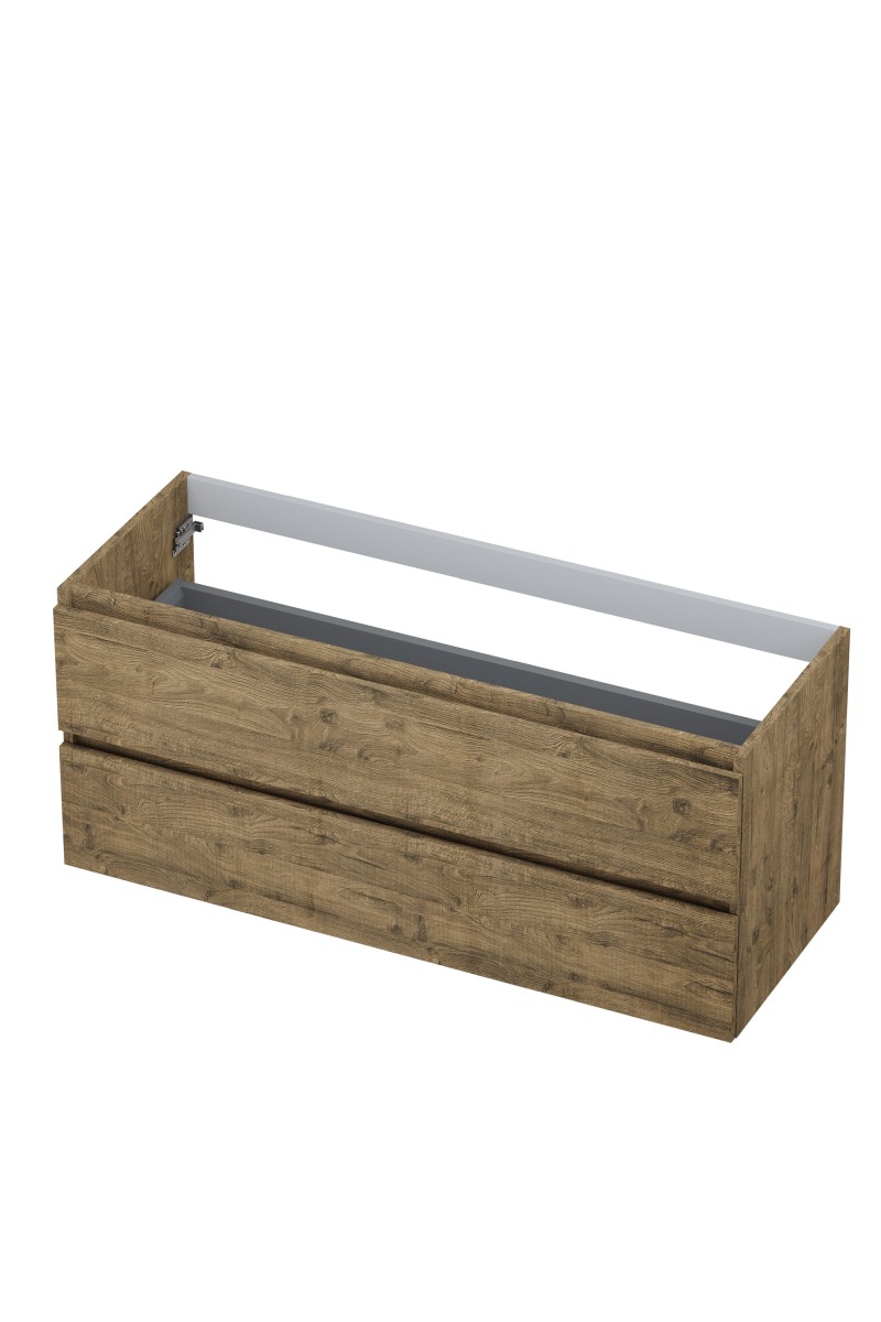INK Onderkast  2 laden greeploos met houten keerlijst 120 cm x 45 cm x 52 cm Naturel eiken 1257153