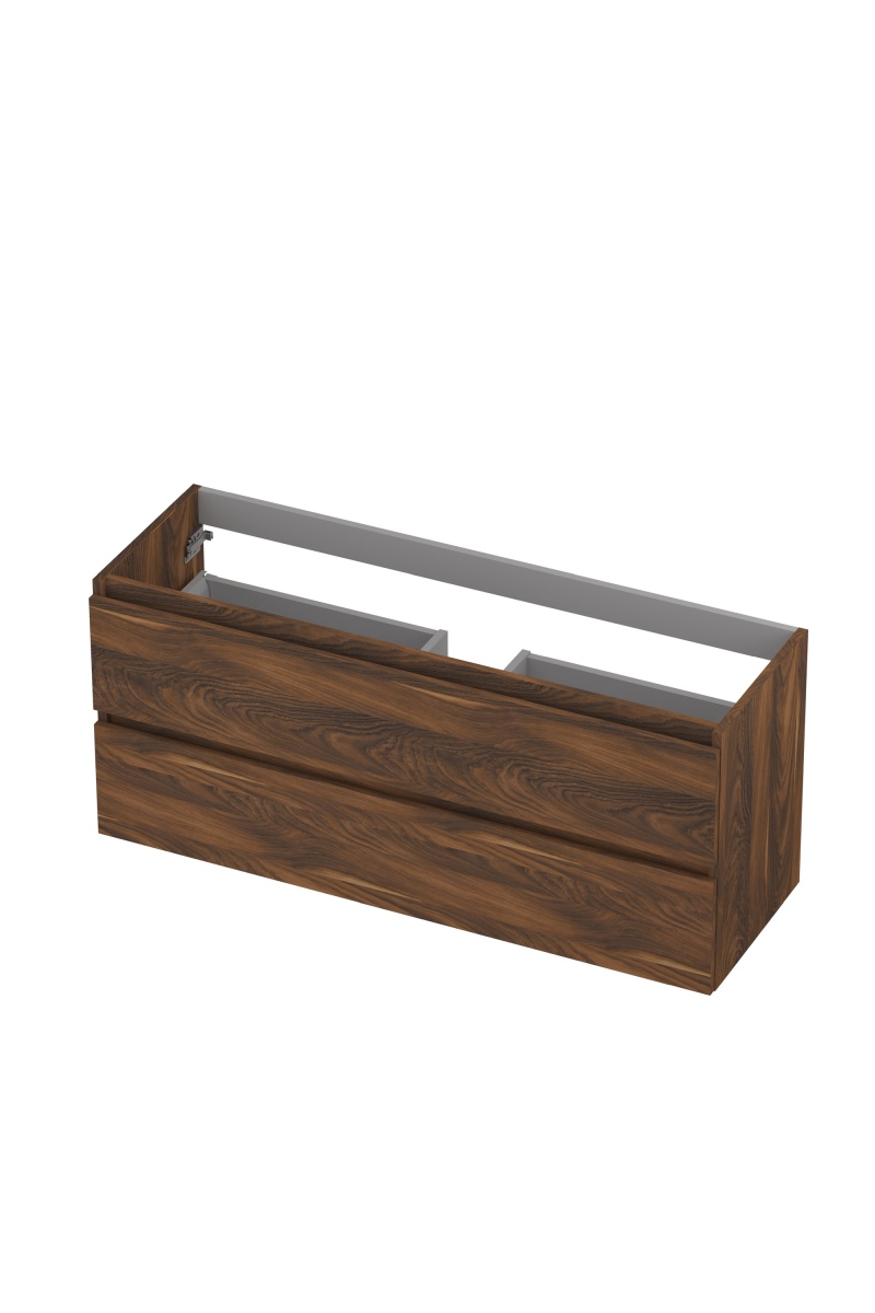 INK Onderkast  2 laden greeploos met houten keerlijst 120 cm x 40 cm x 52 cm Noten 1257037