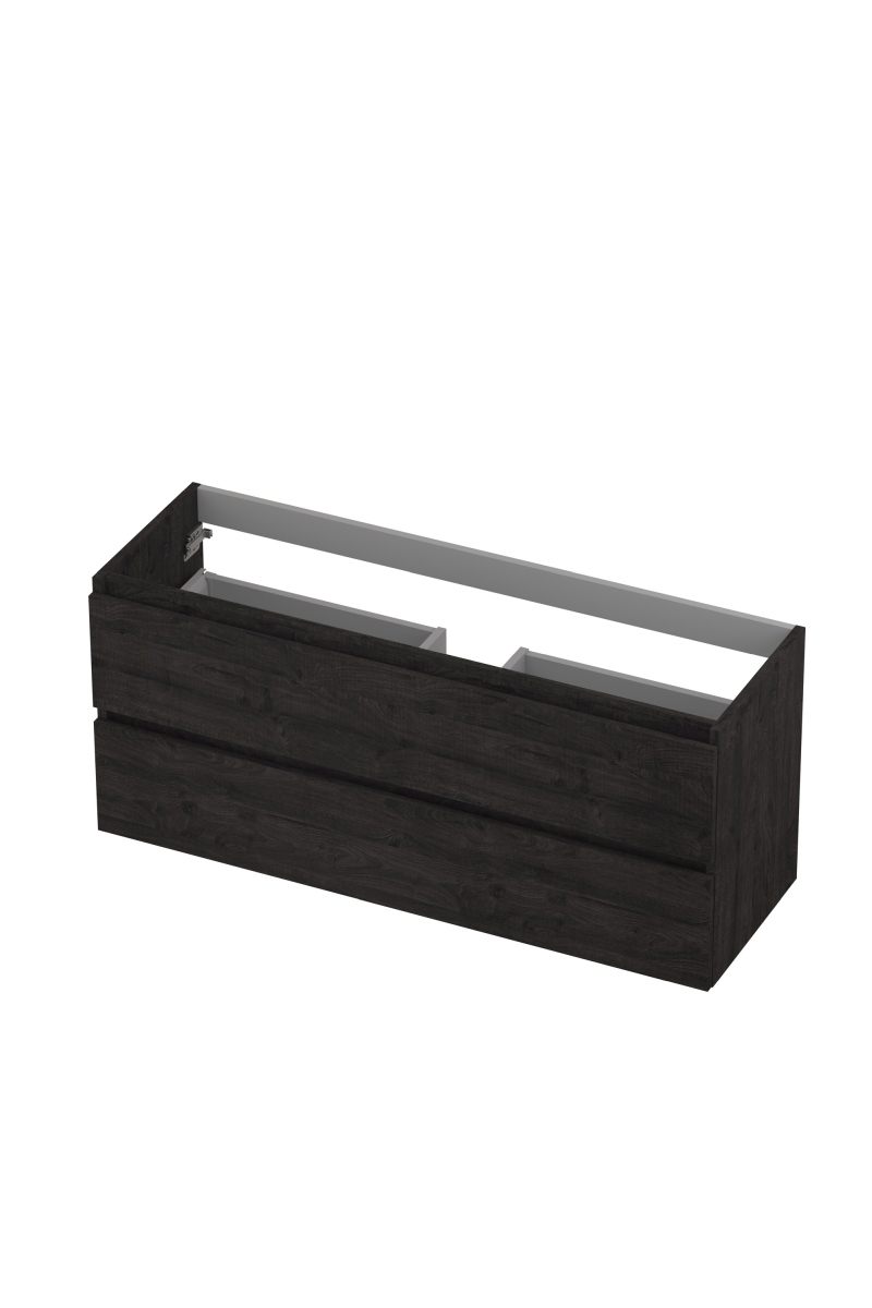 INK Onderkast  2 laden greeploos met houten keerlijst 120 cm x 40 cm x 52 cm Houtskool eiken 1257038