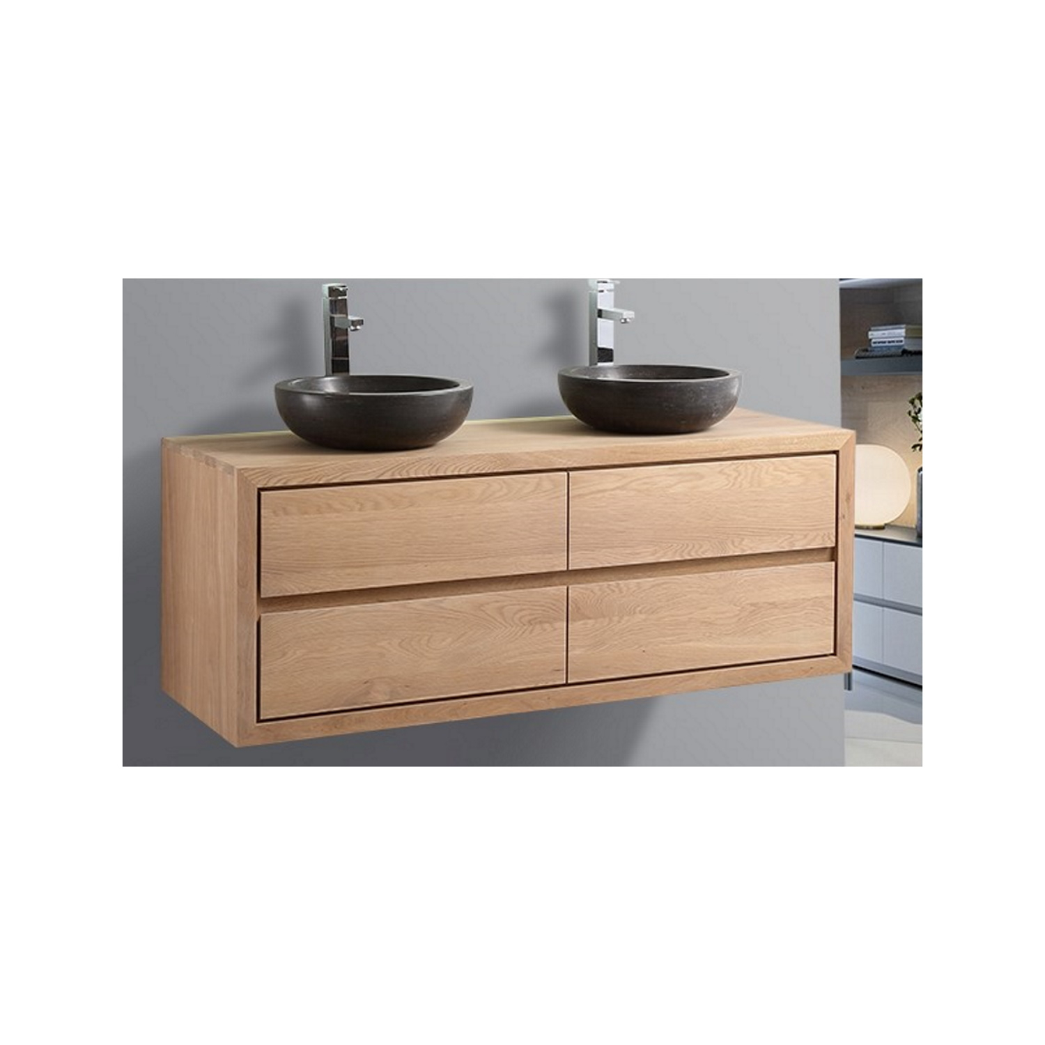 Casajoy Badkamermeubel  City 140x50x53cm Licht Eiken