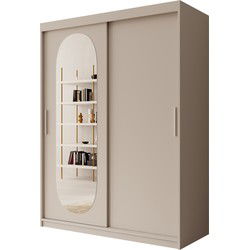 Meubella Kledingkast Bodhi - Beige - 150 cm - Met spiegel