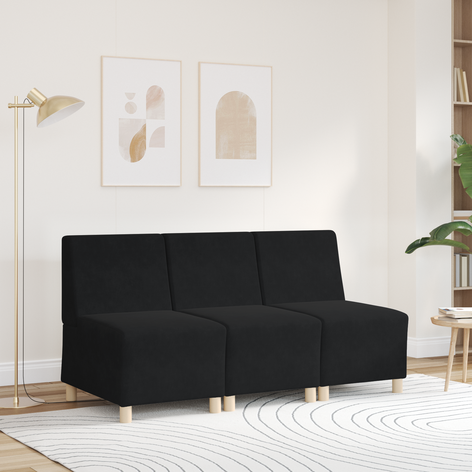 vidaXL Sofa Stoel Zwart 55 x 74 x 82 cm Fluweel