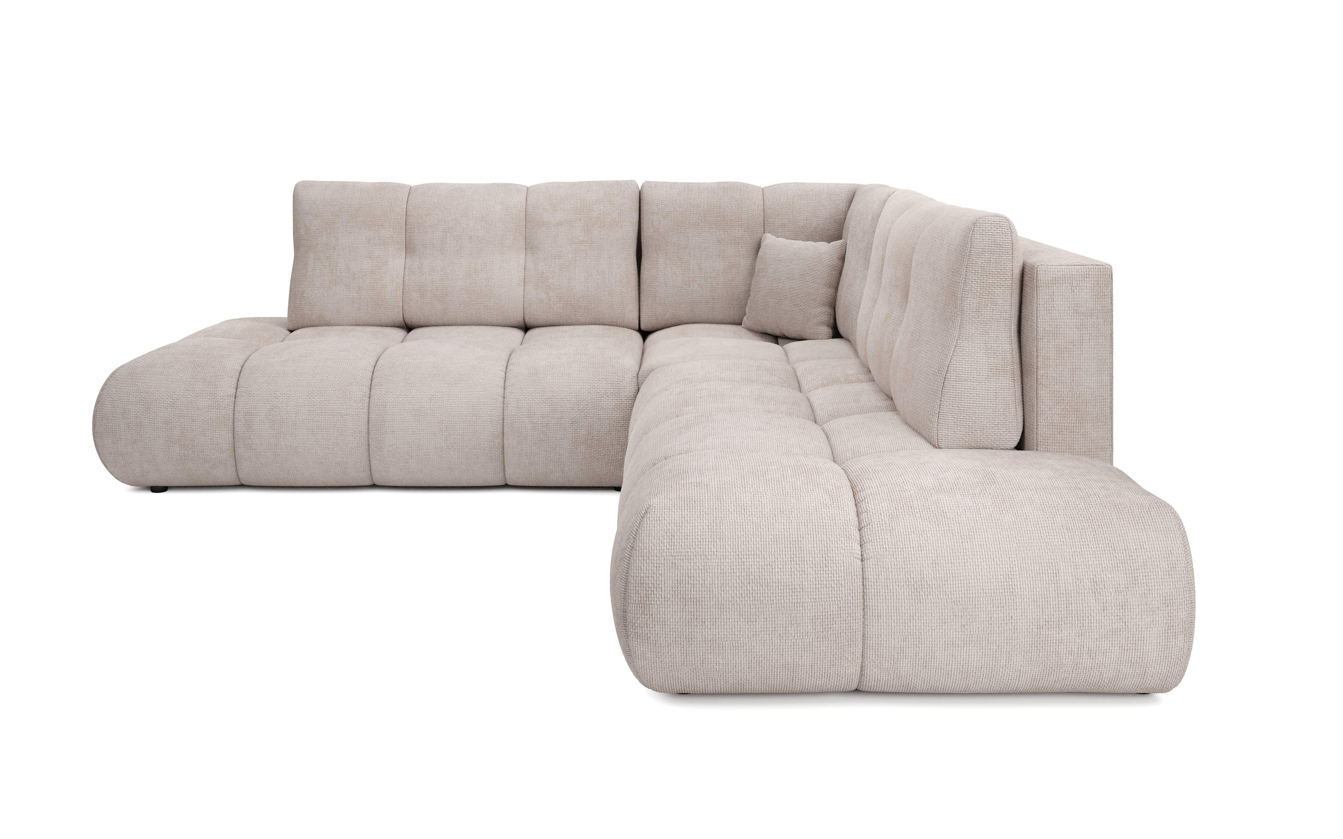 NADUVI Collection Hoekbank SOLA symmetrisch met slaapfunctie chenille | 