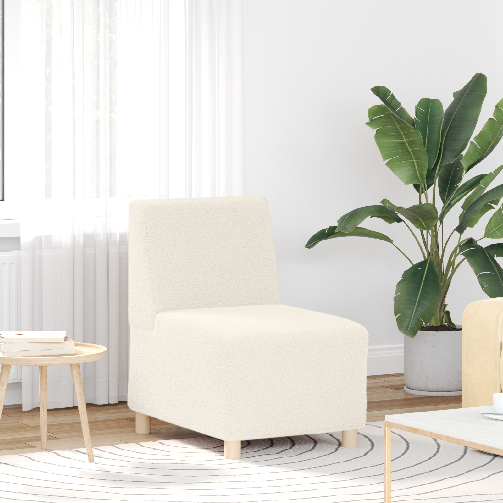 vidaXL Sofa Chiar 2 pcs Crème 55 x 74 x 82 cm Katoenen stof