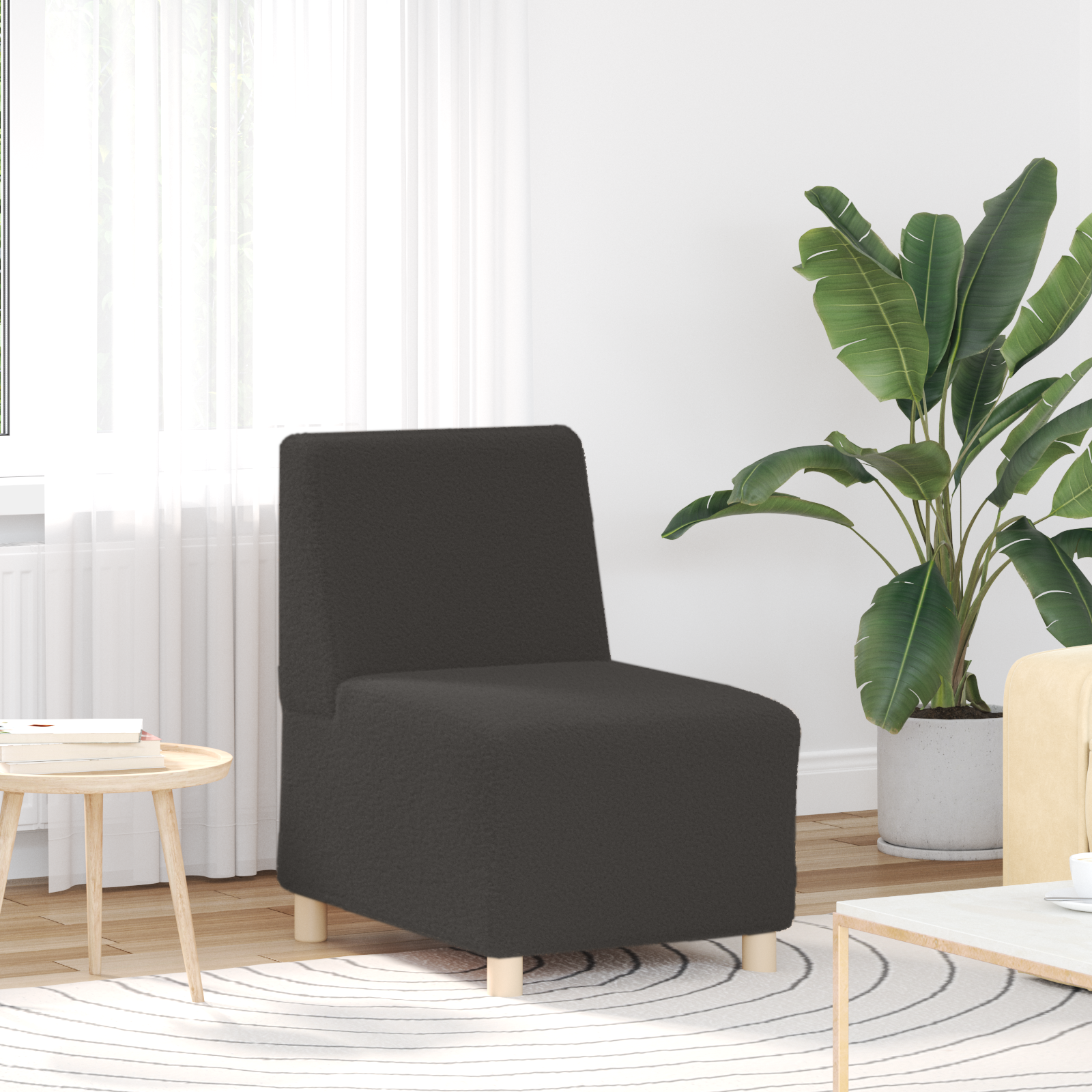 vidaXL Sofa Chiar 2 pcs Donkergrijs 55 x 74 x 82 cm Katoenen stof