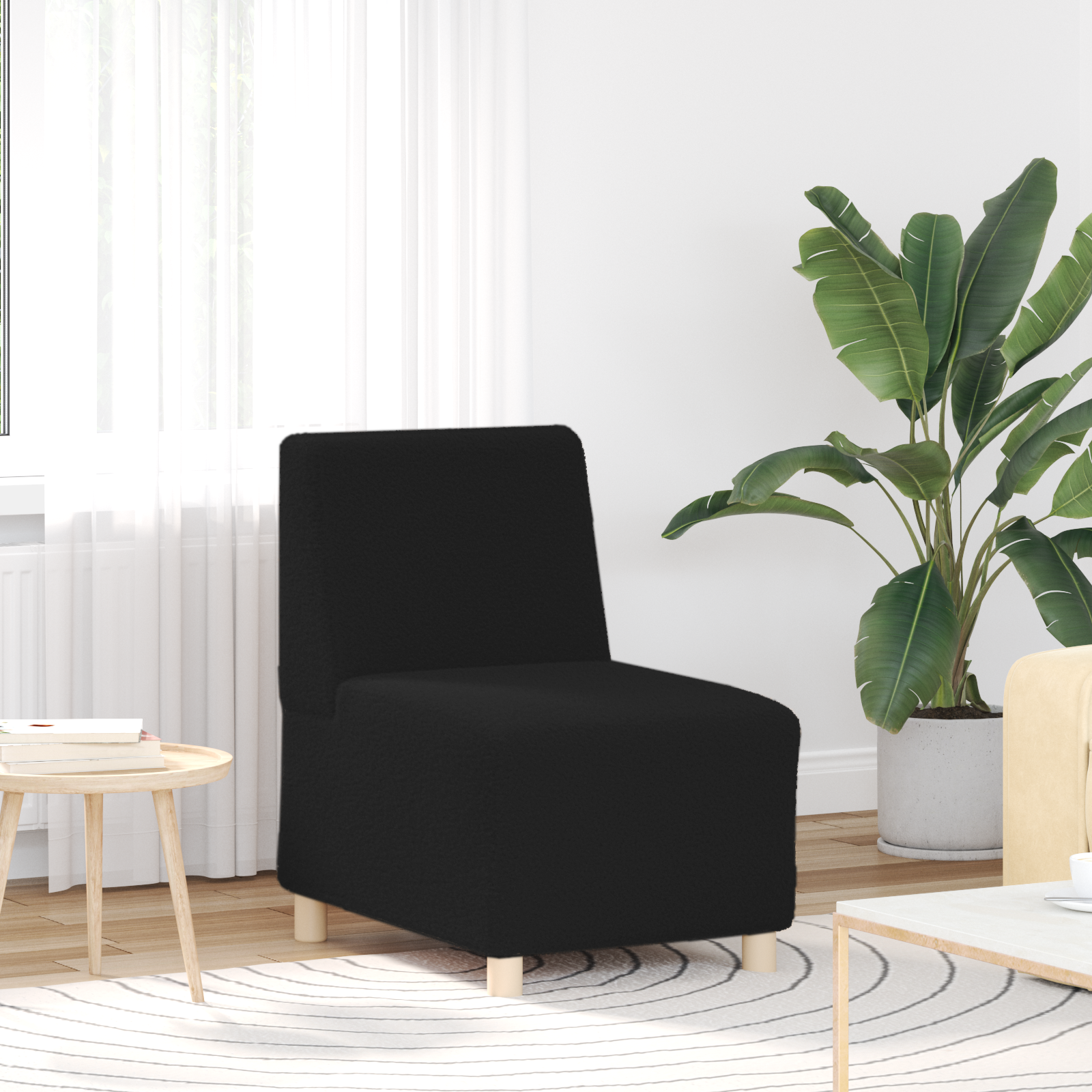 vidaXL Sofa Chiar 2 pcs Zwart 55 x 74 x 82 cm Katoenen stof