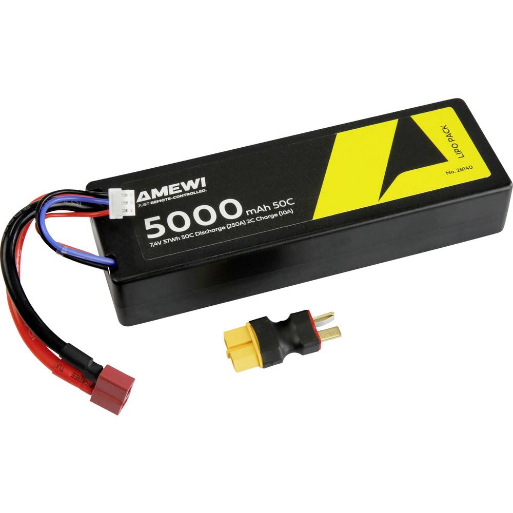 Amewi LiPo accupack 7.4 V 5000 mAh Aantal cellen: 2 Hardcase Deans