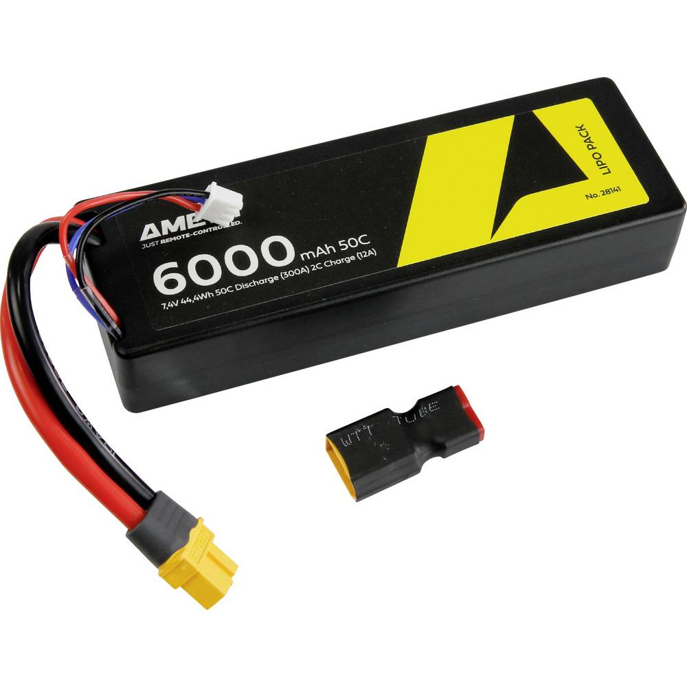 Amewi LiPo accupack 7.4 V 6000 mAh Aantal cellen: 2 Hardcase XT60